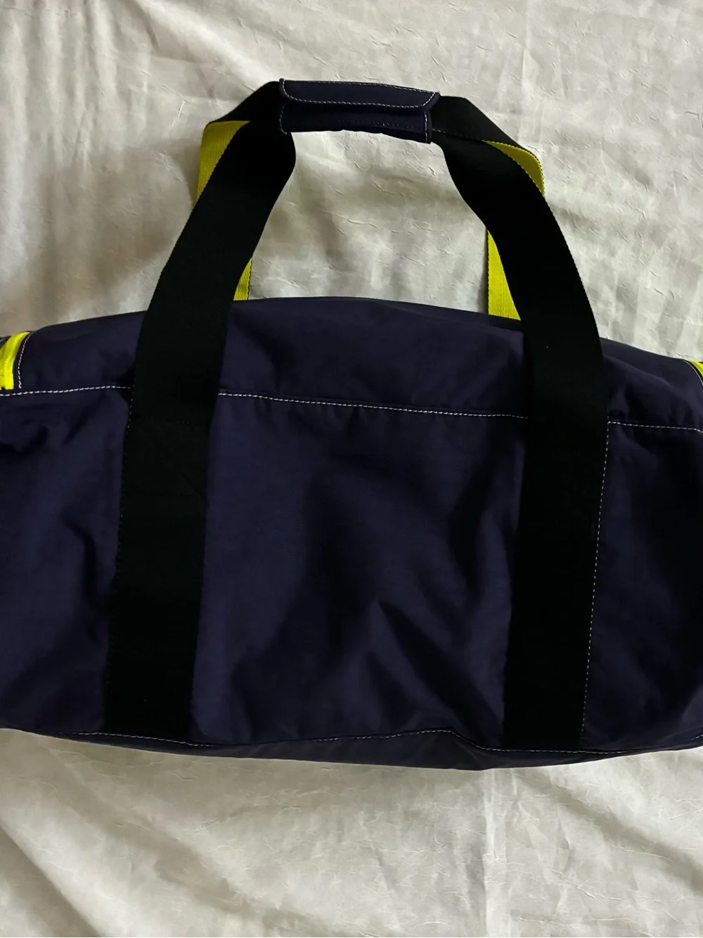 Kipling Navy Duffel with Neon Yellow Accents